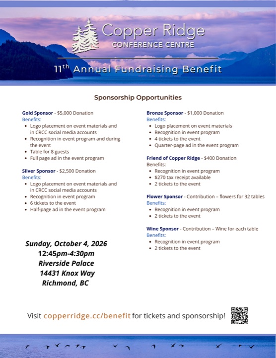 2026 Copper Ridge Annual Benefit sponsorship flyer